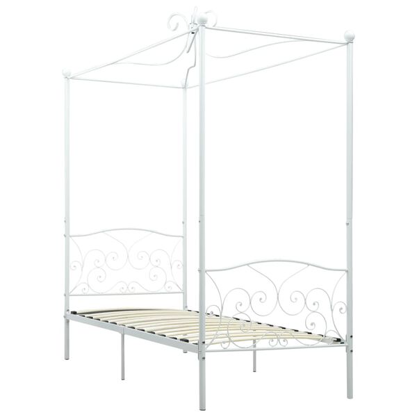 vidaXL Hemelbedframe metaal wit 90x200 cm