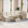 vidaXL Tuin Sofa Set met kussen 8 pcs Beige en Cr&egrave;me poly rattan