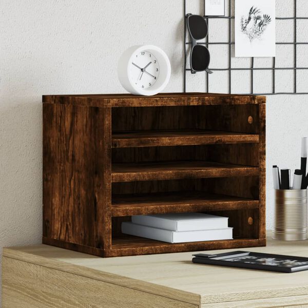 vidaXL Bureau organiser 36x26x29,5 cm bewerkt hout gerookt eikenkleur