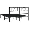 vidaXL Bedframe met hoofdbord metaal zwart 120x200 cm
