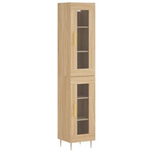 vidaXL Hoge kast 34,5x34x180 cm bewerkt hout sonoma eikenkleurig