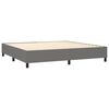 vidaXL Boxspring met matras en LED stof donkergrijs 200x200 cm