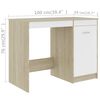 vidaXL Bureau 100x50x76 cm bewerkt hout wit en sonoma eikenkleurig