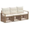 vidaXL Tuinbankenset 3 st Beige poly rattan