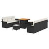vidaXL Tuin Sofa Set 10 st 9-Aantal zitplaatsen Zwart en Cr&egrave;me