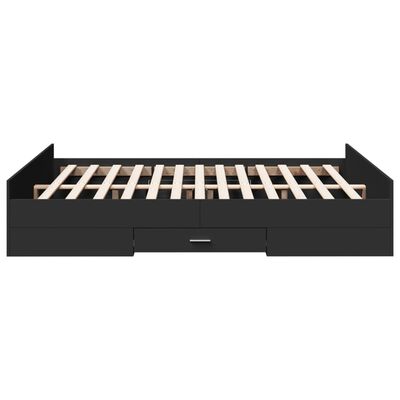 vidaXL Bedframe met lades bewerkt hout zwart 160x200 cm