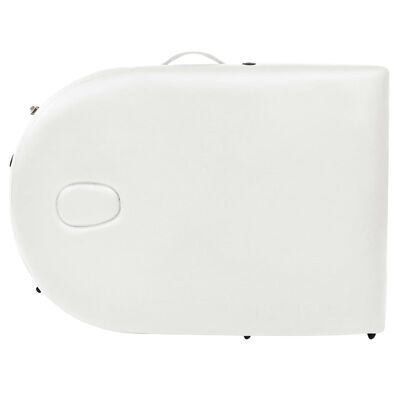 vidaXL Massagetafel inklapbaar 4 cm dik met 2 bolsters ovaal wit