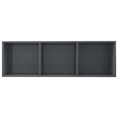 vidaXL Boekenkast/tv-meubel 36x30x114 cm bewerkt hout hoogglans grijs
