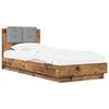 vidaXL Bedframe met Hoofdeinde Oud hout 80 x 200 cm Bewerkt hout