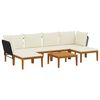 vidaXL 7 st Massief acaciahout & touw Naturel