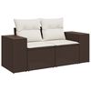 vidaXL 4-delige Loungeset met kussens poly rattan bruin