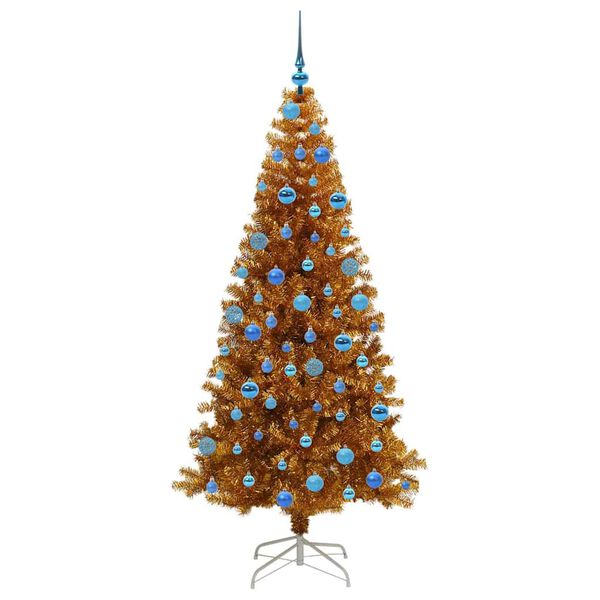 vidaXL Kerstboom met 300 LED met standaard Goud 180 cm PET
