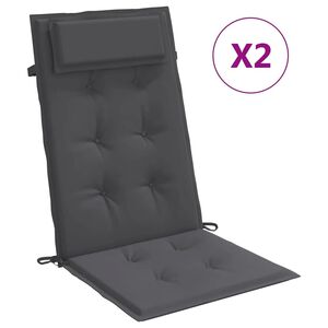 vidaXL Stoelkussens 2 st hoge rug oxford stof antracietkleurig