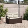 vidaXL Tuinbank met kussen 120 x 62 x 69 cm poly rattan