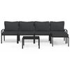 vidaXL 6-delige Loungeset met kussens staal grijs