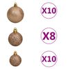 vidaXL Kunstkerstboom met verlichting en kerstballen 210 cm PVC blauw