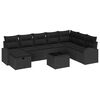 vidaXL Bankstel 9 st Zwart poly rattan
