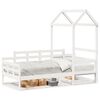 vidaXL Slaapbank met bedhuis 80x200 cm massief grenenhout wit
