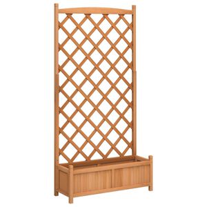 vidaXL Plantenbak met latwerk 90x35x180 cm massief vurenhout bruin