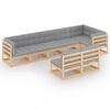 vidaXL 8-delige Loungeset met kussens massief grenenhout