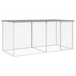 vidaXL Kippenhok met dak lichtgrijs 203x98x90 cm gegalvaniseerd staal