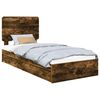 vidaXL Opslag bed met lade Gerookt eiken 90 x 200 cm Bewerkt hout