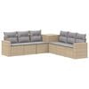 vidaXL Bankstel 7 st Beige en Licht Grijs Poly Rattan en Staal