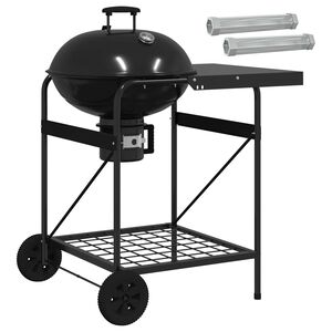 vidaXL Houtskoolgrill met Rookbuizen 91 x 71 x 107 cm Staal Zwart
