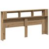 vidaXL Hoofdeinde met LED 200x18,5x103,5 cm hout artisanaal eikenkleur