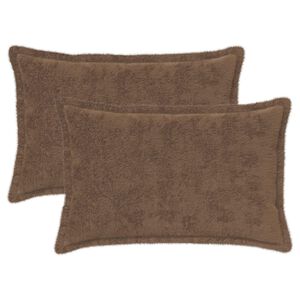 vidaXL Kussensloop 2 st HOUTEN Licht Bruin 30 x 50 cm Nep Konijnenbont