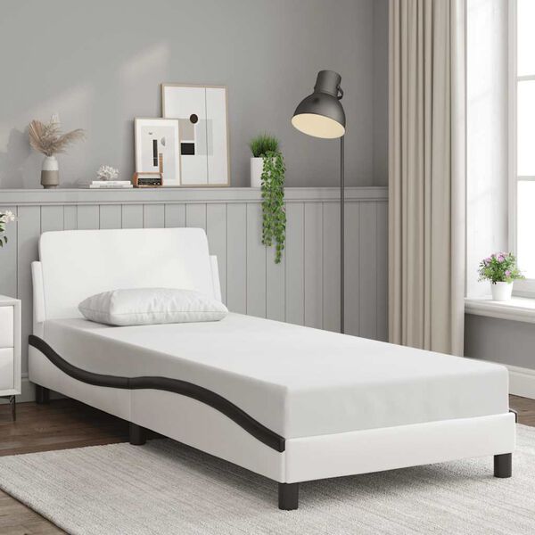 vidaXL Bedframe "Dover" kunstleer wit en zwart 80x200 cm