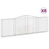 vidaXL Schanskorven 8 st gewelfd 400x30x120/140 cm ijzer