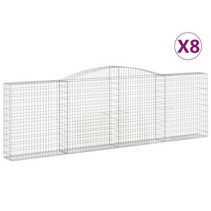 vidaXL Schanskorven 8 st gewelfd 400x30x120/140 cm ijzer