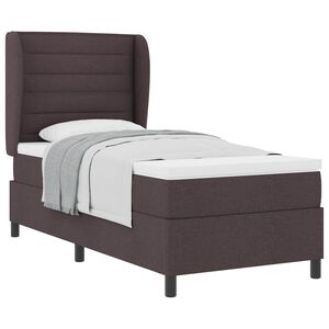 vidaXL Boxspring bed met matras Donkerbruin 90 x 200 cm Stof