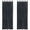 vidaXL Verduisterende gordijnen 2 pcs Donkergrijs 140 x 225 cm Fluweel