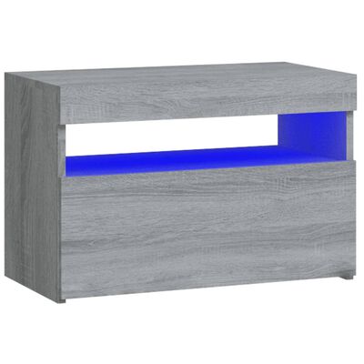 vidaXL Nachtkastje met LED-verlichting 60x35x40 cm grijs sonoma eiken