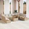 vidaXL Tuin Sofa Set met opslag 11 pcs Beige Poly riet