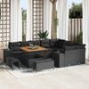 vidaXL Tuin Sofa Set met kussen 12 pcs Zwart poly rattan