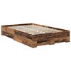 vidaXL Bedframe met hoofdeinde Oudhout 135 x 190 cm Bewerkt hout