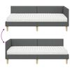 vidaXL Hoekbedframe met Matras Anders met hoofdeinde 2 pcs Grijs Stof