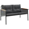 vidaXL Tuinbank met kussens 116 cm staal zwart