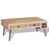 vidaXL Salontafel met lades 105x55x41 cm massief mangohout