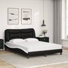 vidaXL Bed met matras "Hvar" kunstleer zwart en wit 140x200 cm