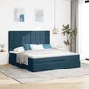 vidaXL Ottoman bed met matrassen 160x200cm fluweel donkerblauw