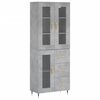 vidaXL Hoge kast 69,5x34x180 cm bewerkt hout betongrijs