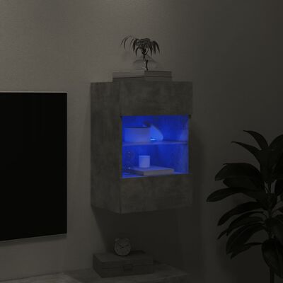 vidaXL Tv-wandmeubel met LED-verlichting 40x30x60,5 cm betongrijs