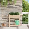 vidaXL Tuin Bloempot Beige 111 x 37 x 76.5 cm Massief vurenhout