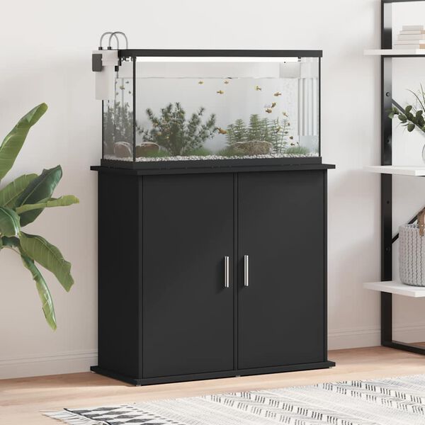 vidaXL Aquariumstandaard 81x36x73 cm bewerkt hout zwart