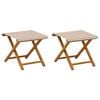 vidaXL Ligstoel 2 pcs massief eucalyptushout Beige