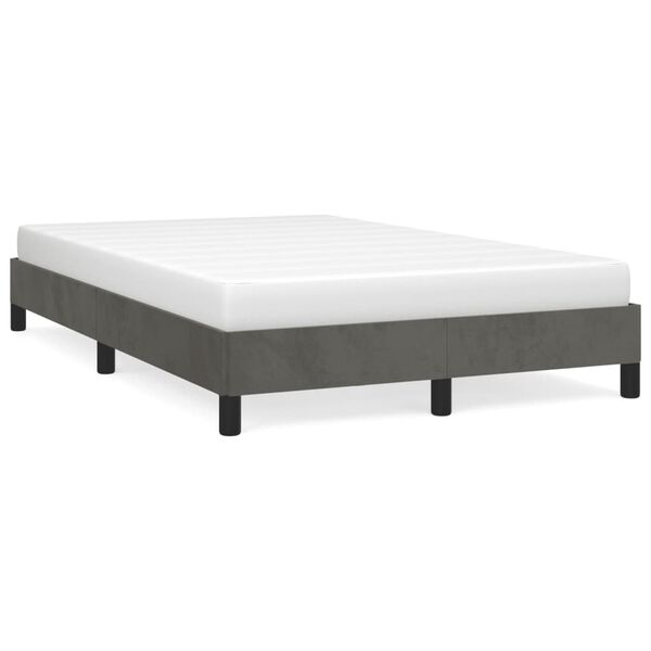 vidaXL Bedframe zonder matras 120x190 cm fluweel donkergrijs